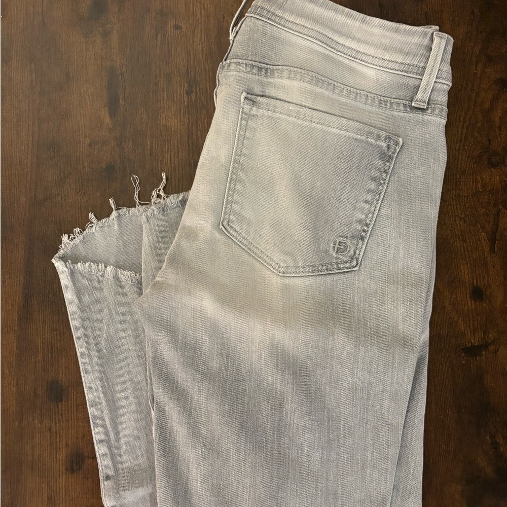 Fidelity Grey Wash "SOLA" Mid-rise Stretch Denim Jeans